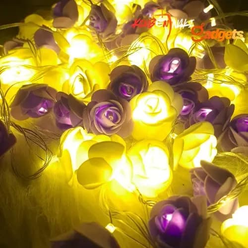 Rose Fairy light Purple & White 80pcs Set